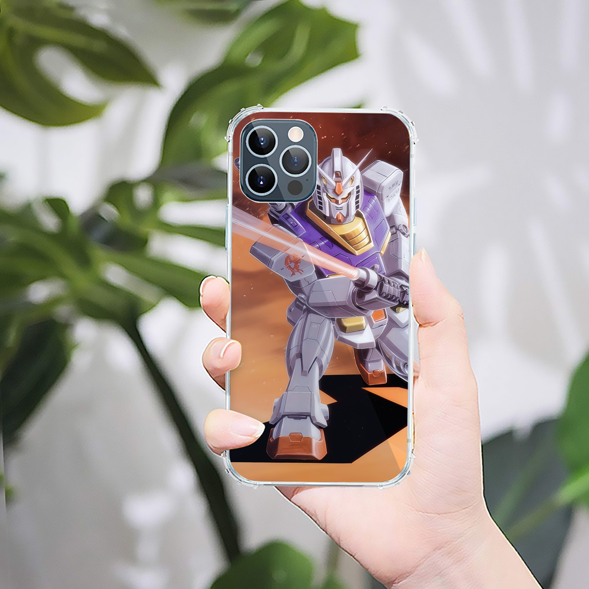 （画像用） 機動戦士ガンダム Mobile Suit Gundam 【iPhone 12シリーズ対応】透明スマホケース（クリアソフトケース）